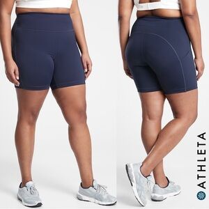 Athleta Ultimate Stash 7” Navy Bike Shorts